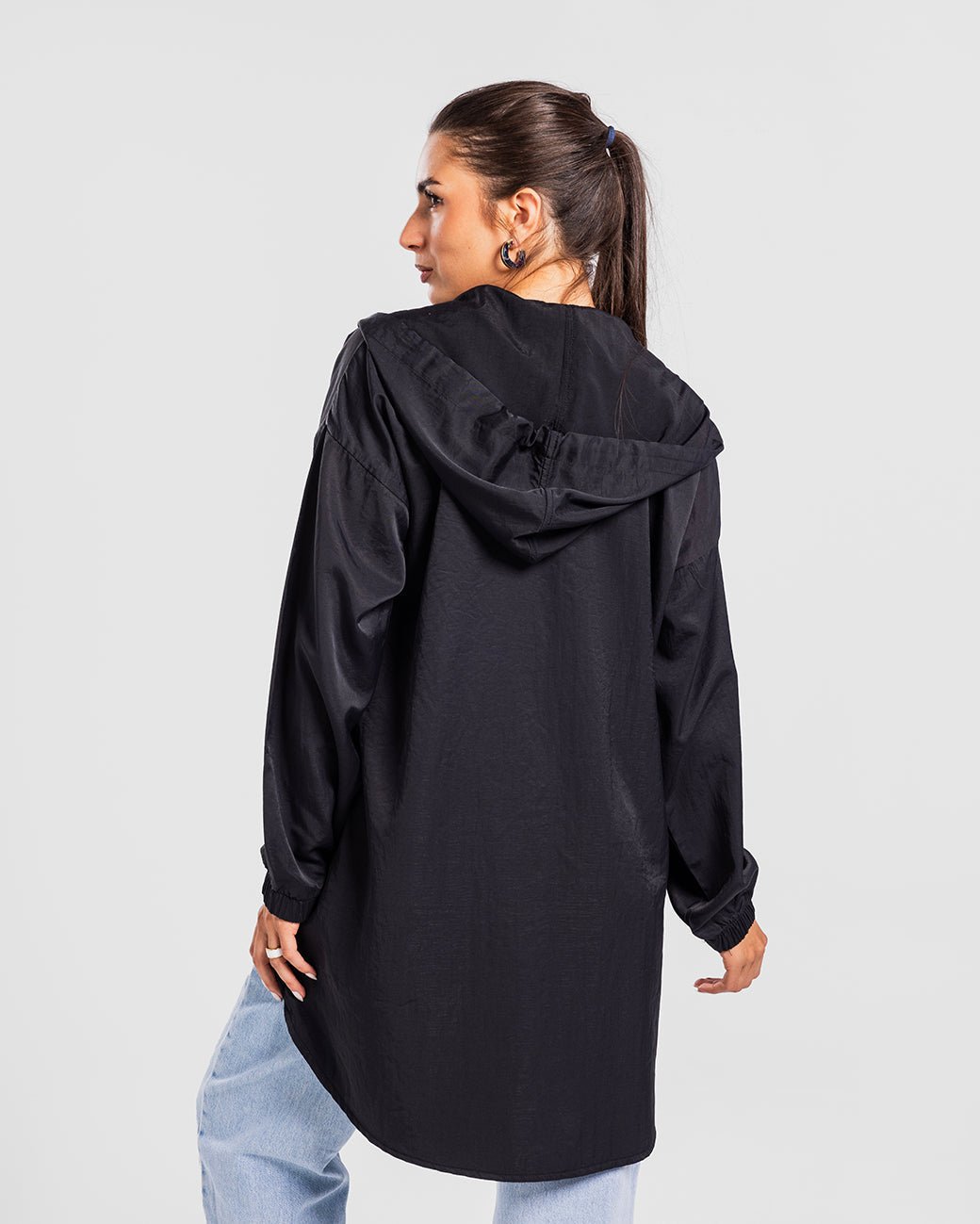 Silk: Zippered Long back Jacket