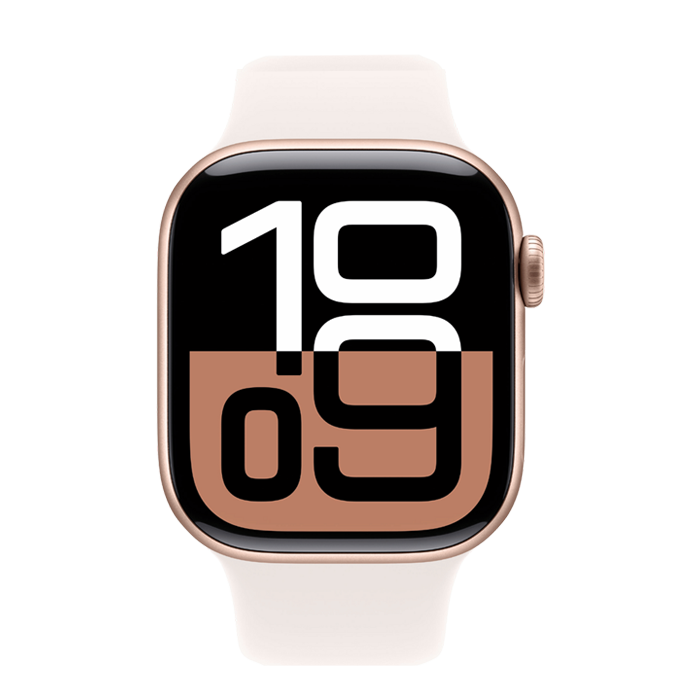 Apple Watch Series 10 GPS 42mm Rose Gold Aluminum Case with Light Blush Sport Band