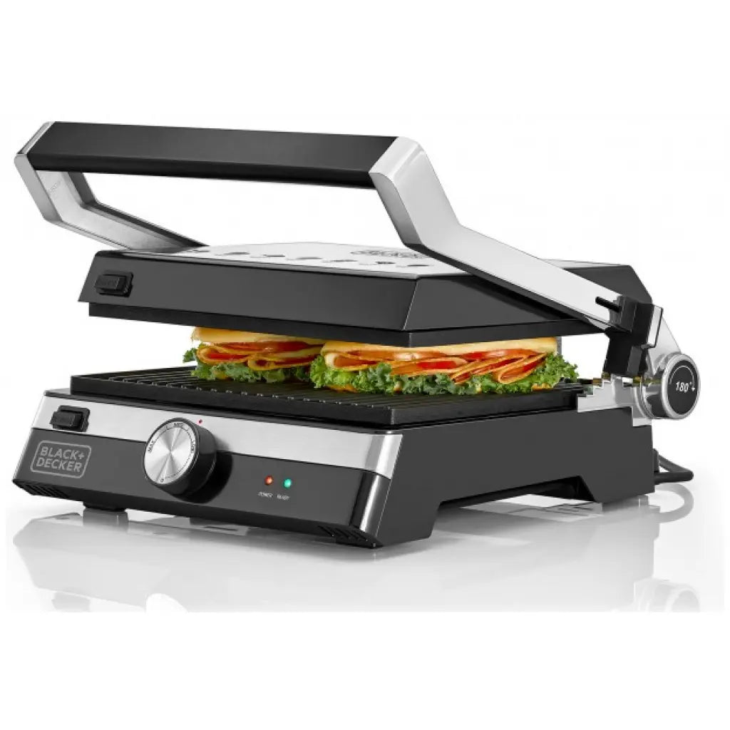 Black And Decker 2000W Health Grill, Black/Silver, CG2000-B5