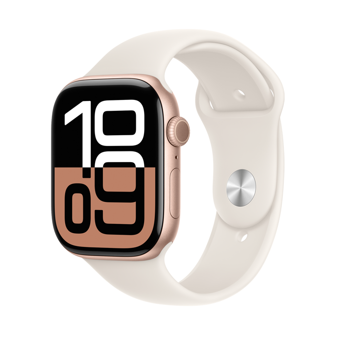 Apple Watch Series 10 GPS 42mm Rose Gold Aluminum Case with Light Blush Sport Band