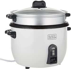 Black And Decker Rice Cooker with Glass Lid - 2.5L - 1100W