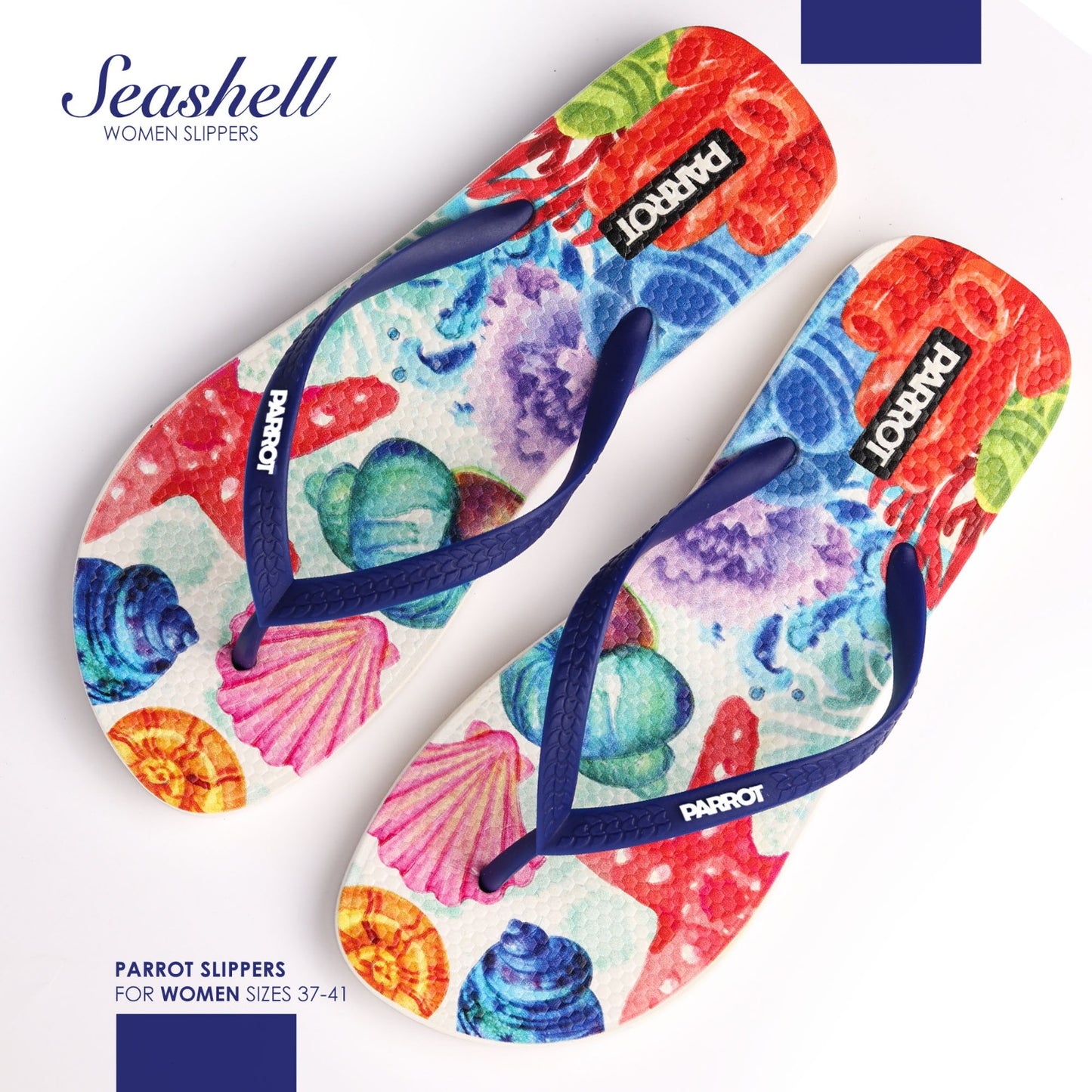 Parrot women slipper SeaShell شبشب حريمى الوان