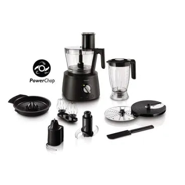 Philips 3 In 1 Avance Collection Food Processor, 3.4 Liter, 1300 Watt, Black - HR7776/90